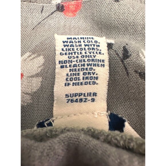 Arizona Jean Company Bell Sleeve Gray Floral All Rayon Crop Top Blouse Size S - Picture 6 of 9